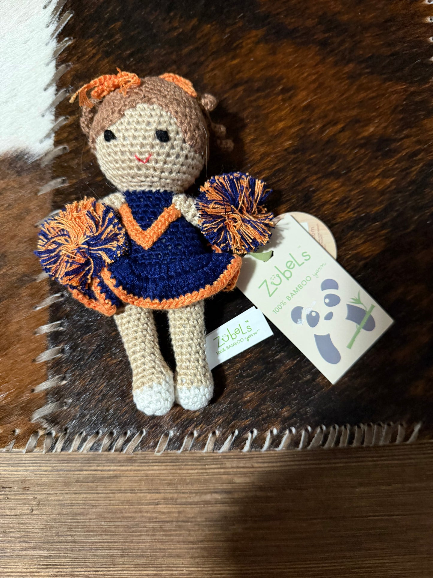 Zubels Orange/Blue Cheerleader Rattle