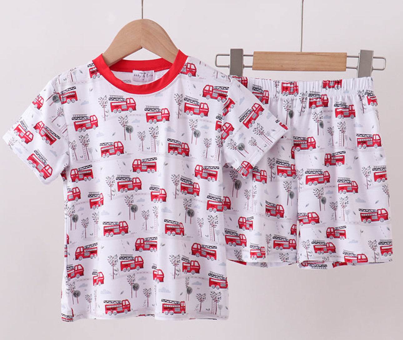 Bamboo Fire Truck Pj Set