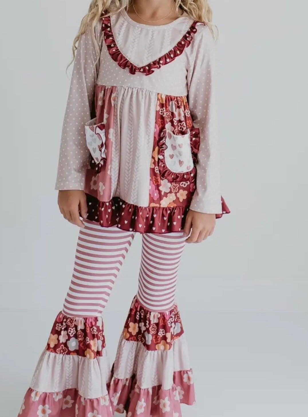 Beige Floral Bell Set