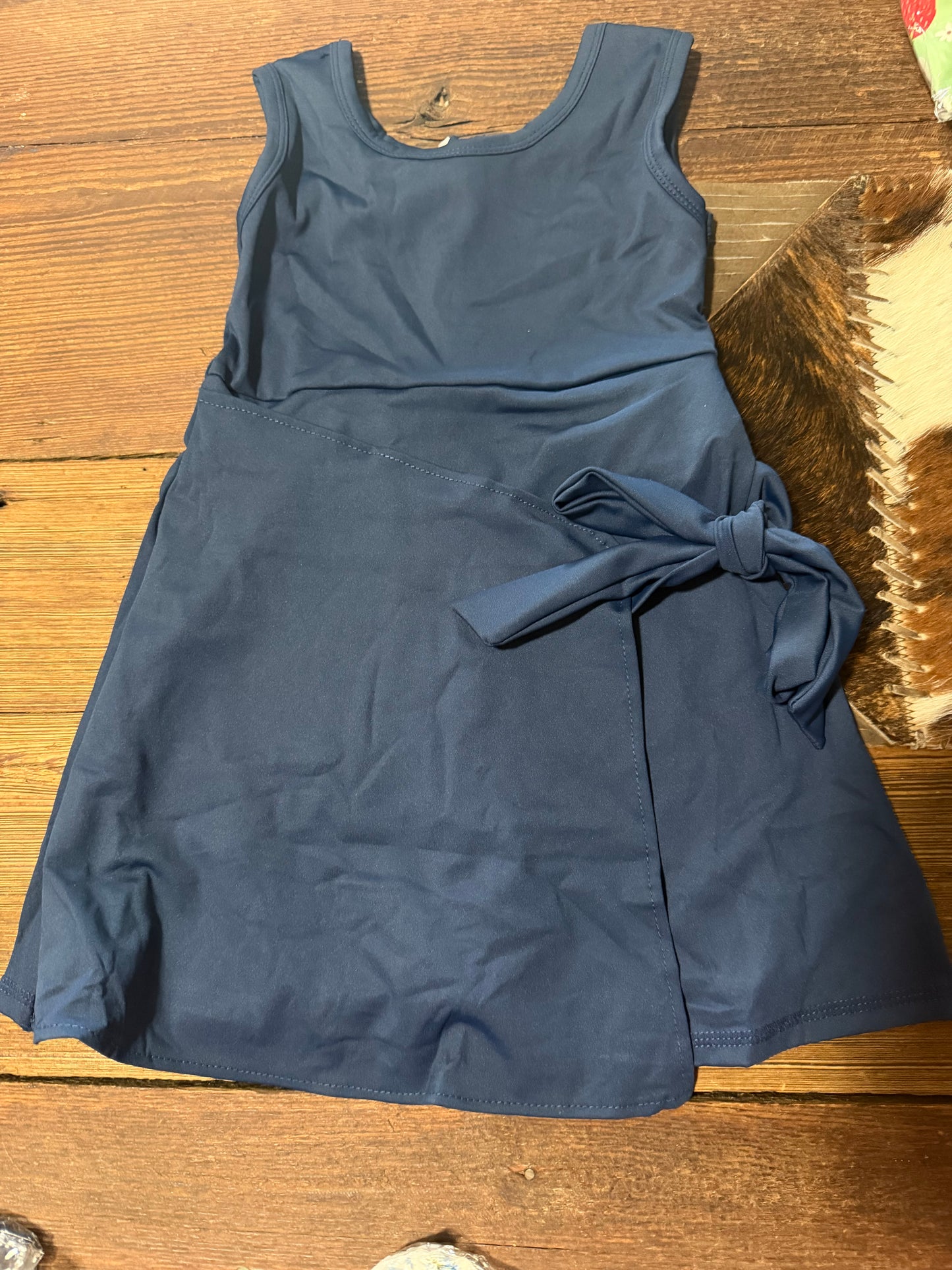 Navy Side Tie Athletic Dress