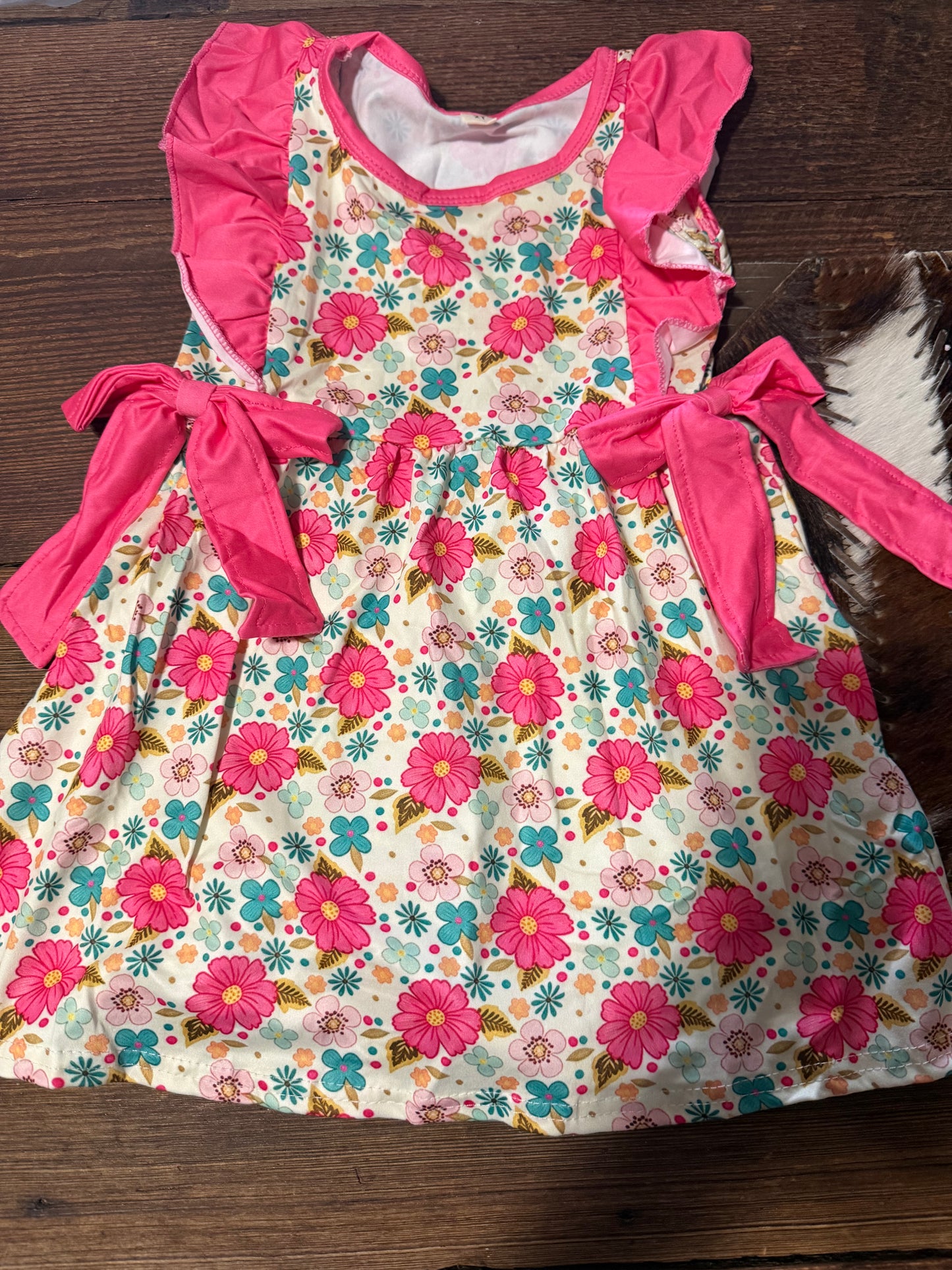 Hot Pink Floral Dress