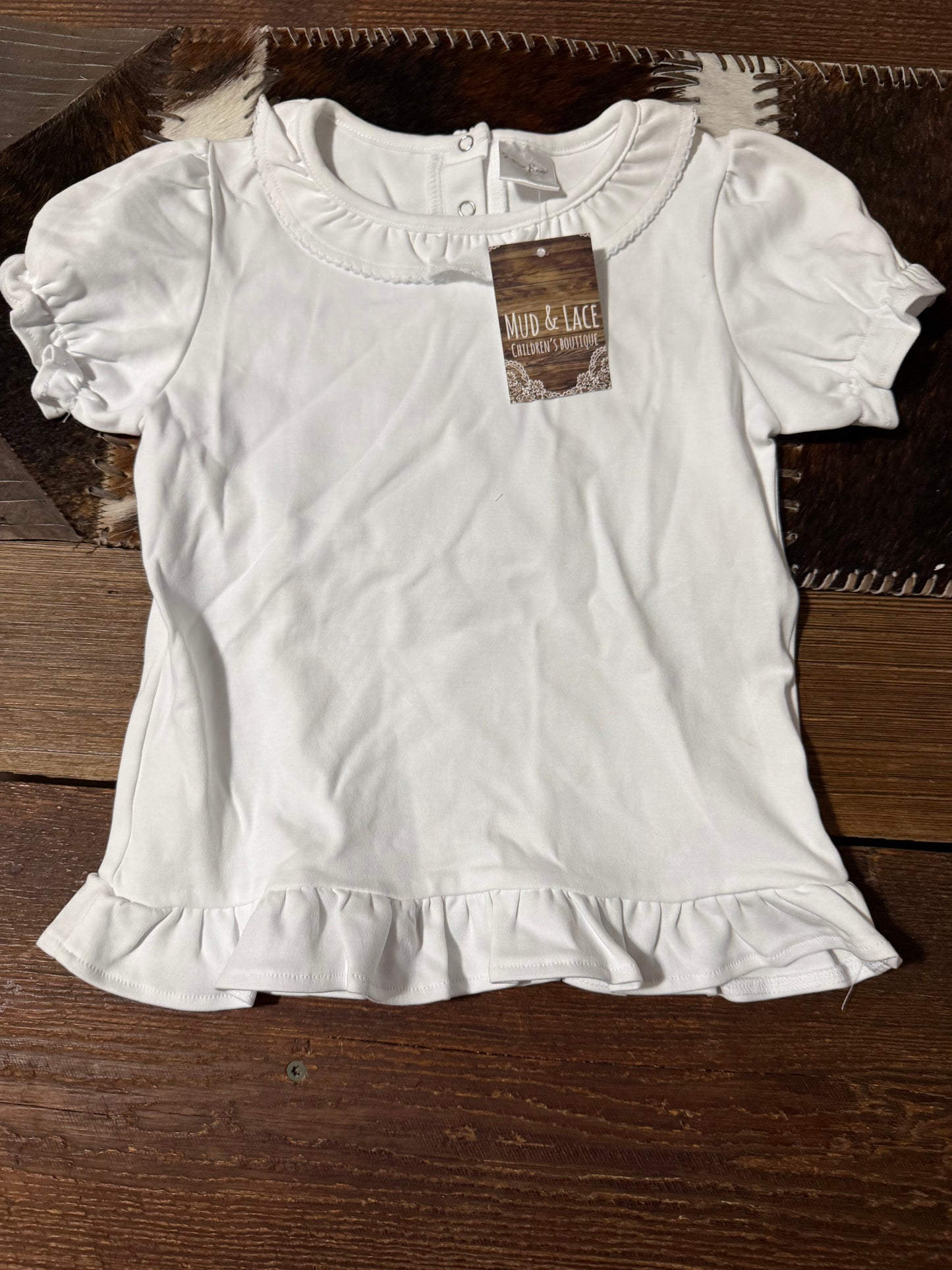 White Blank Ruffle Shirt