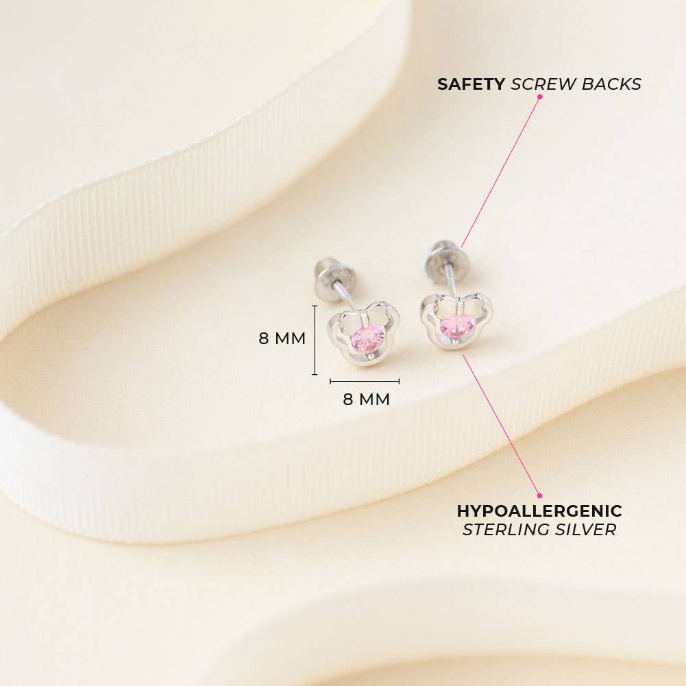 Miss Mouse Baby / Toddler / Kids Earrings - Sterling Silver
