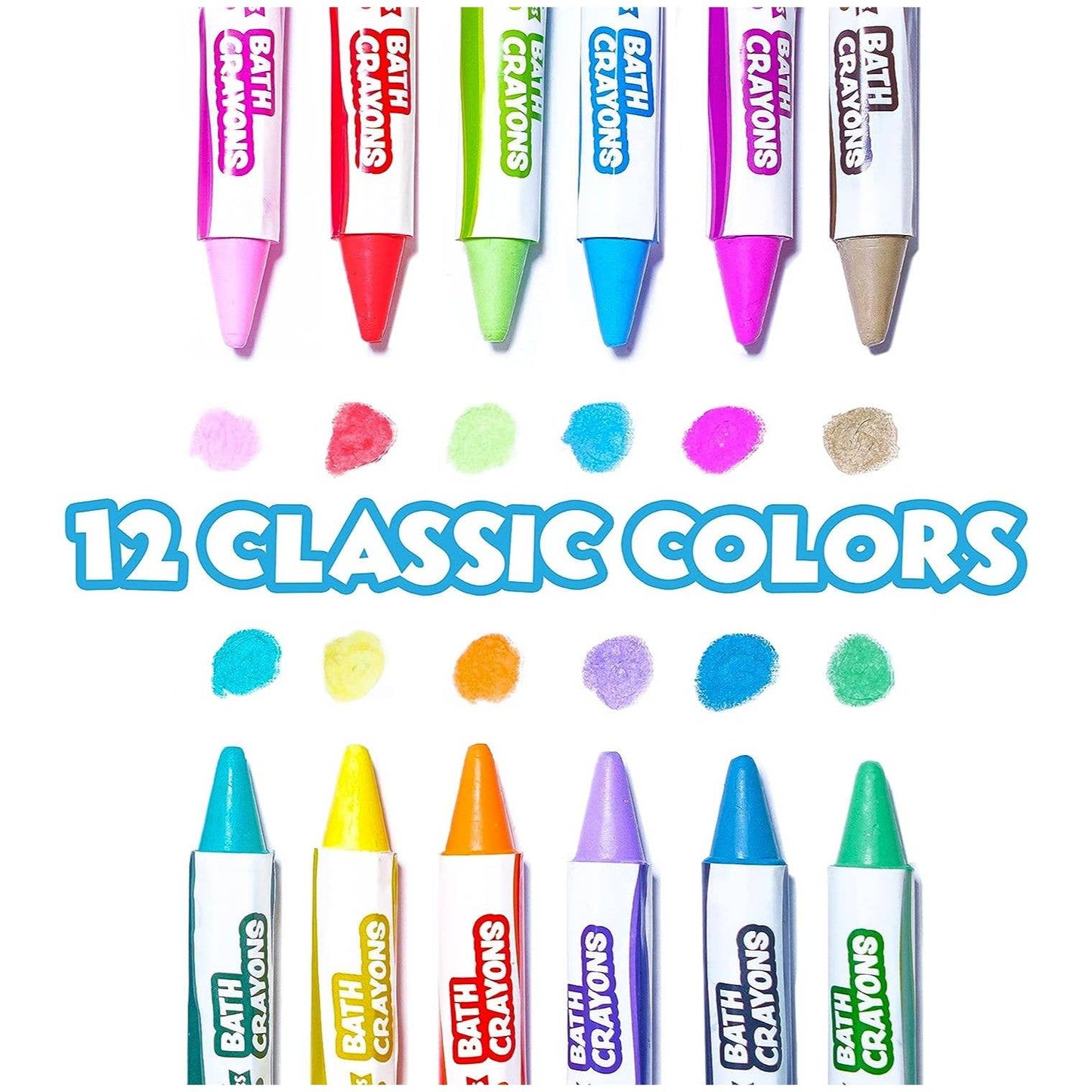 Tub Works® Smooth™ Bath Crayons Bath Toy, 12 Pack