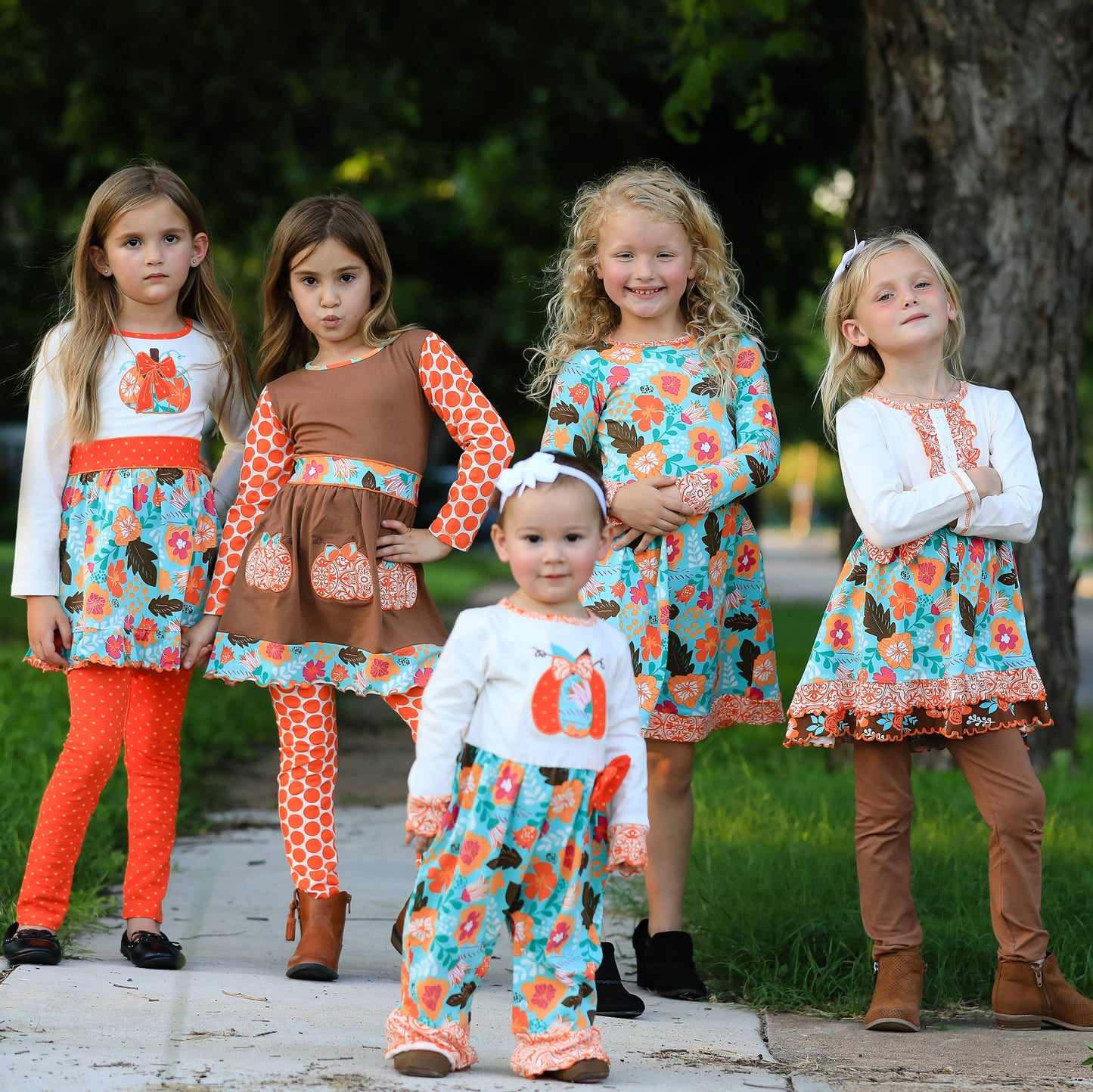 AnnLoren Baby Girls Thanksgiving Orange Pumpkin Romper