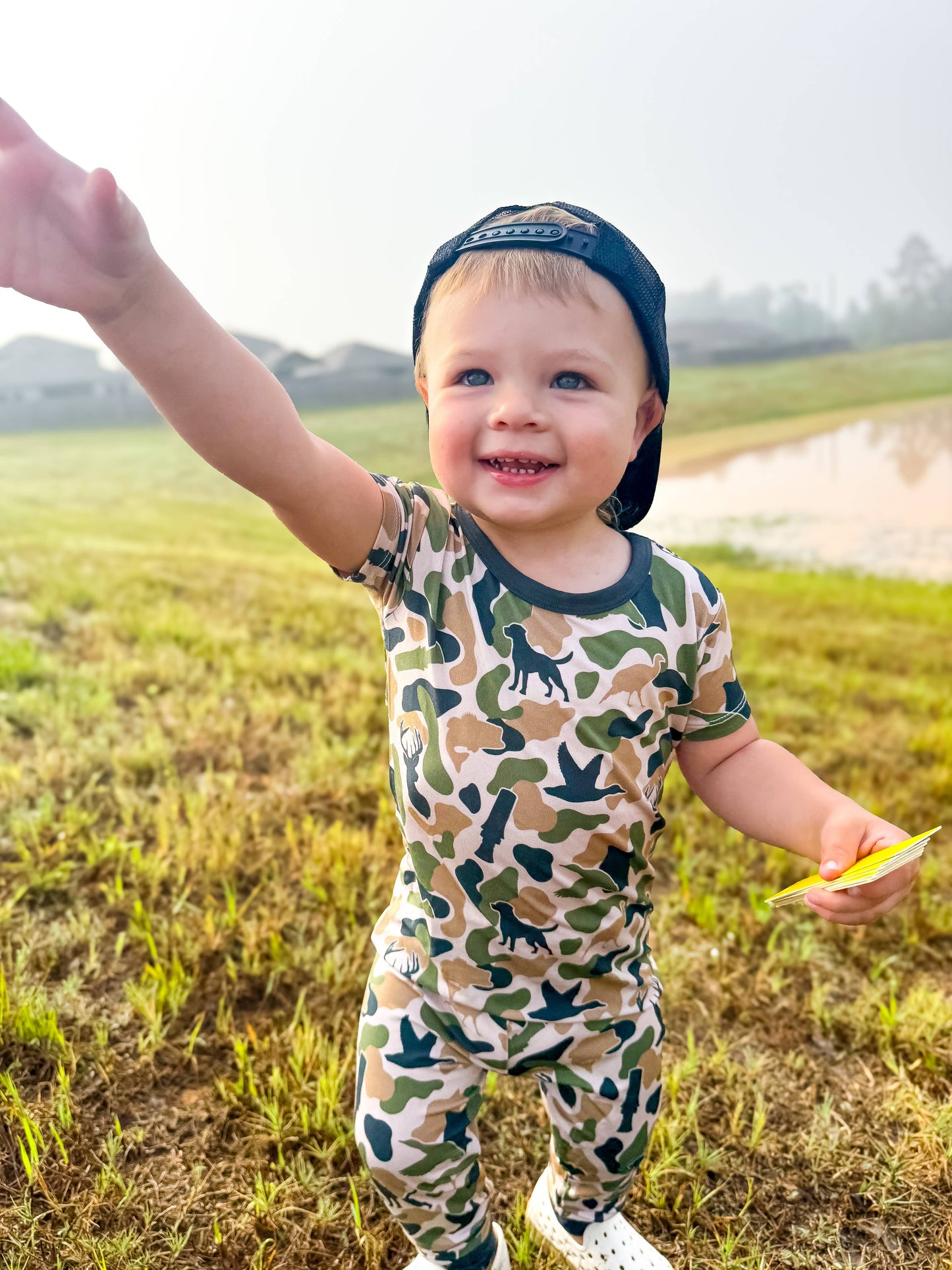Camo / bamboo pajamas / kids lounge set / boys clothing