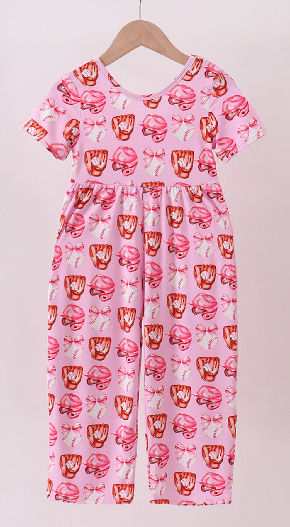 Pink Baseball Bamboo Jumpsuit