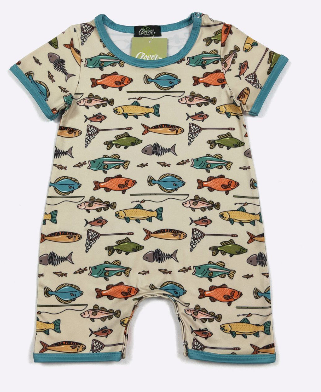 Cream Fish Boy Fish Romper