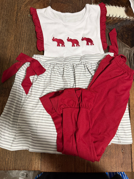 Grey Stripe Alabama Girl Pants Set