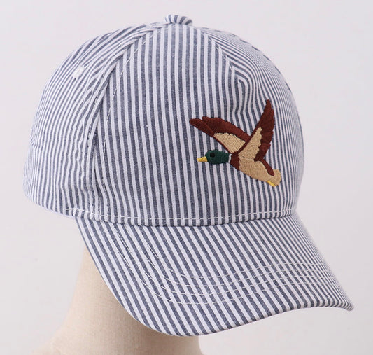 Blue Stripe Duck Embroidery Hat