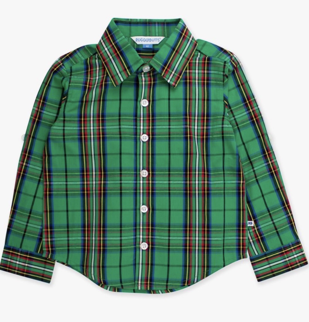 Hayden Green Plaid Ruffle Butts Shirt