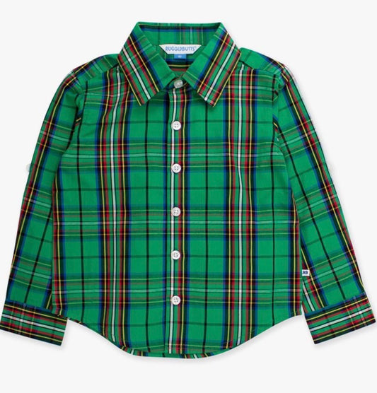 Hayden Green Plaid Ruffle Butts Shirt