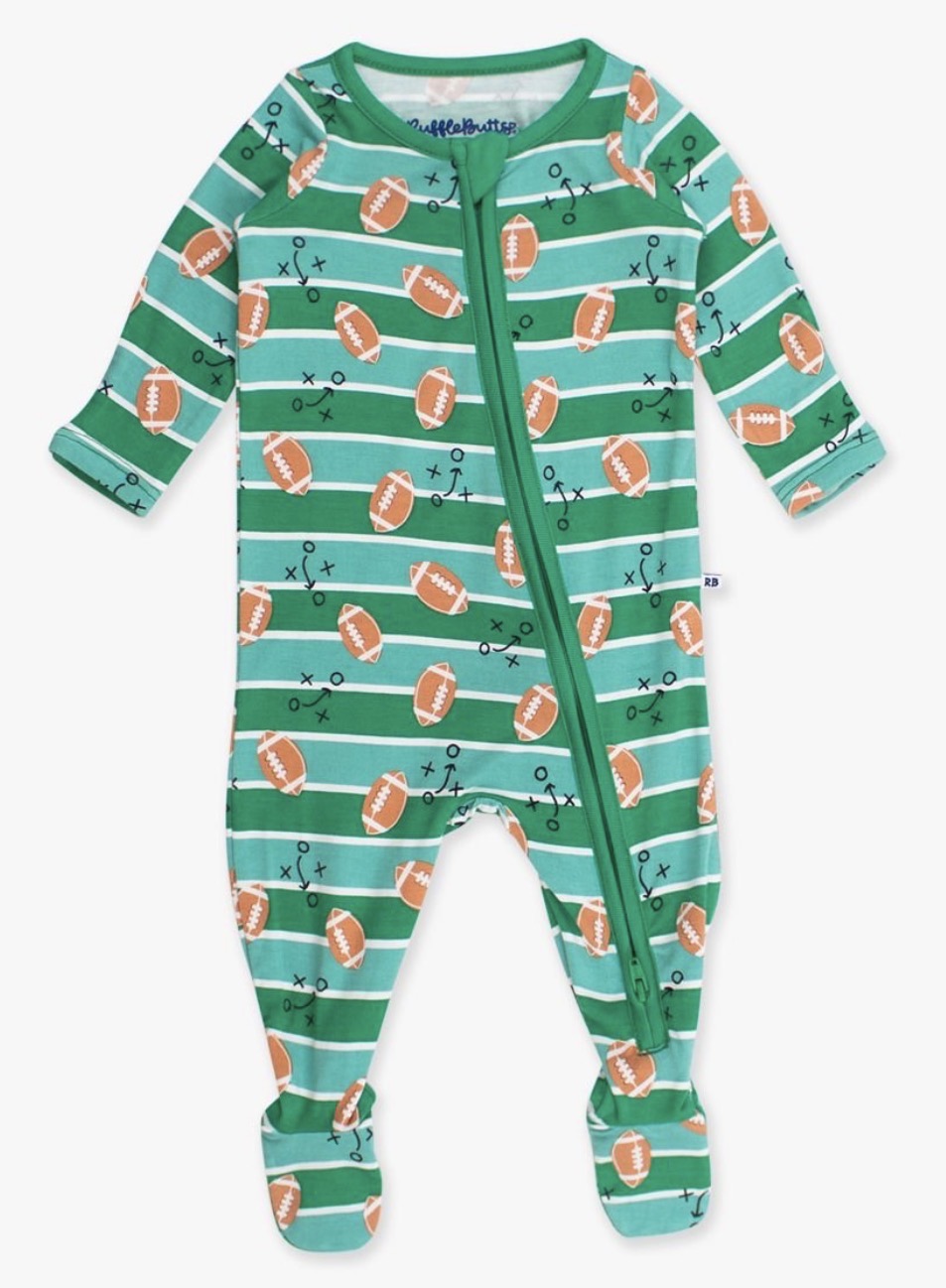 Tackles & Touchdowns Rugged Butts One Piece Bamboo Zippy