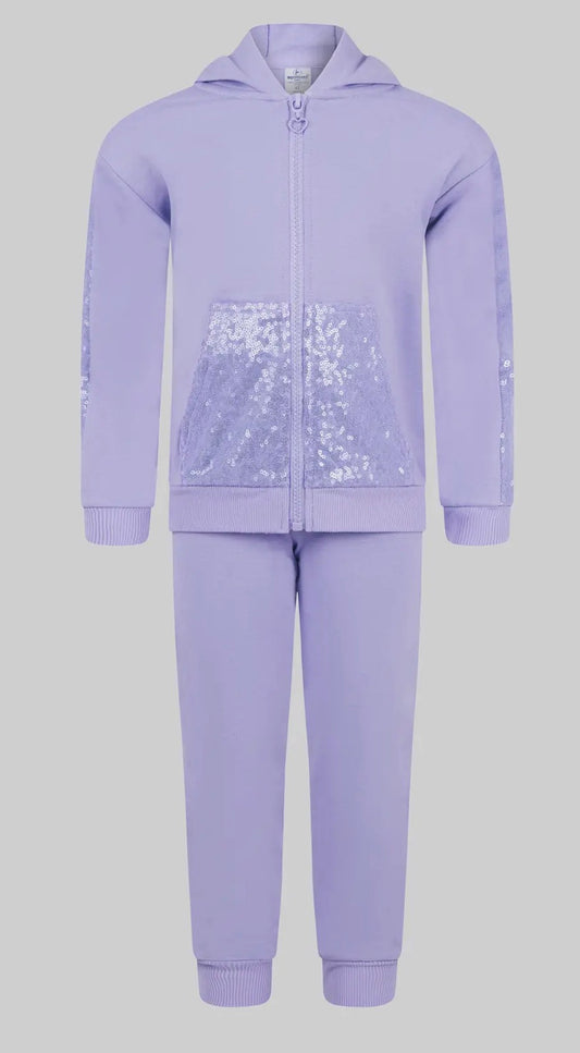 90 Degree by Reflex Purple Sequin Jogging Set