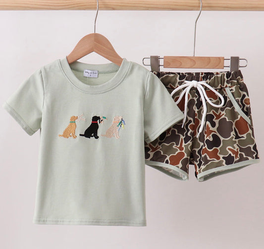 Dog Camo Hunting Shorts Set