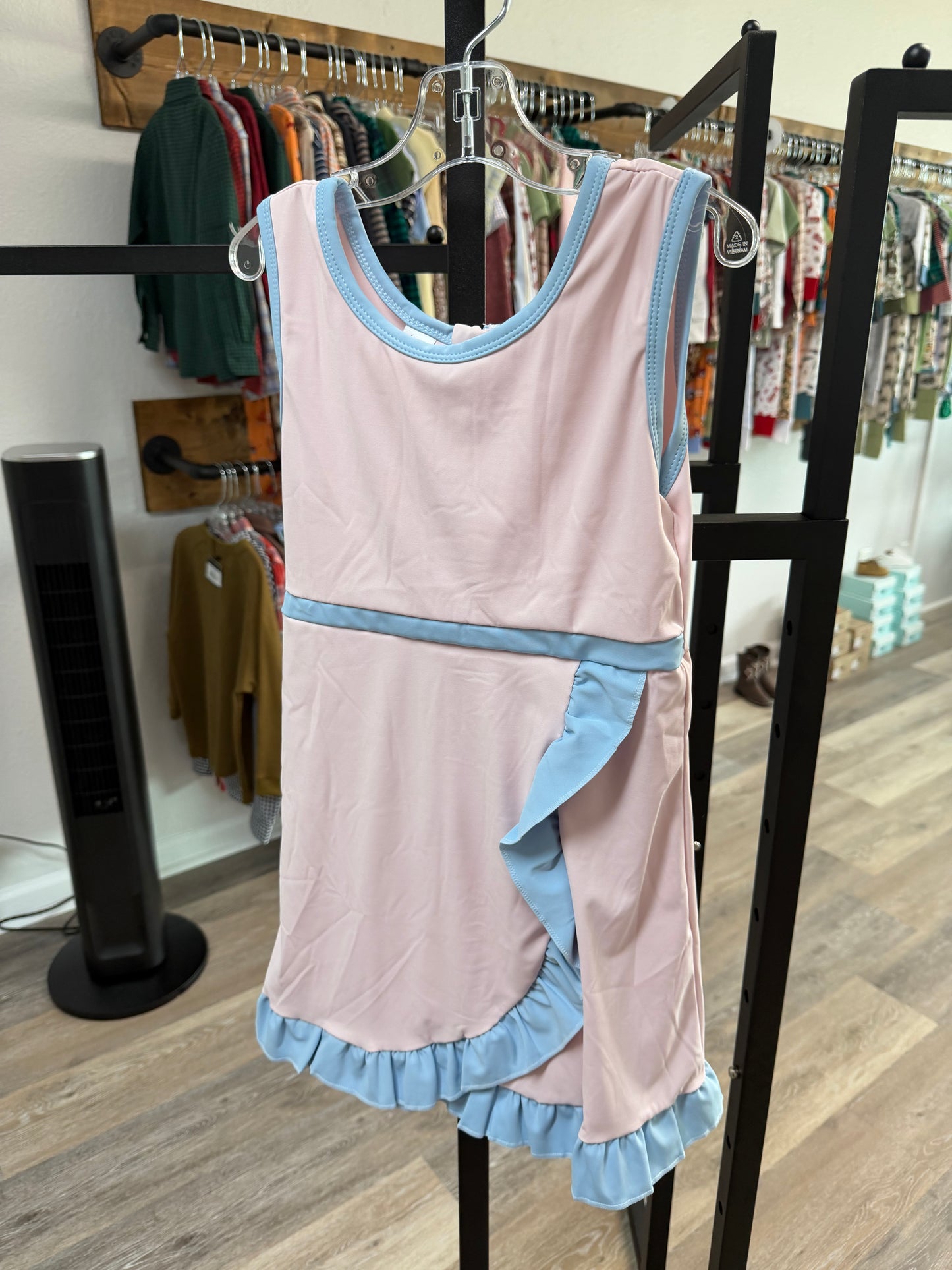 Pink w/Blue Ruffles Athletic Dress