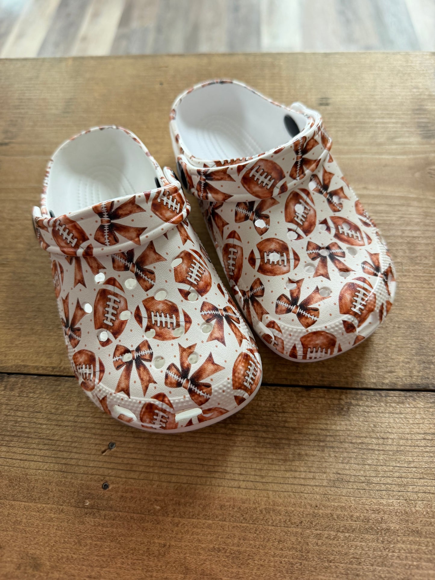 Kids Football Bows Clogs