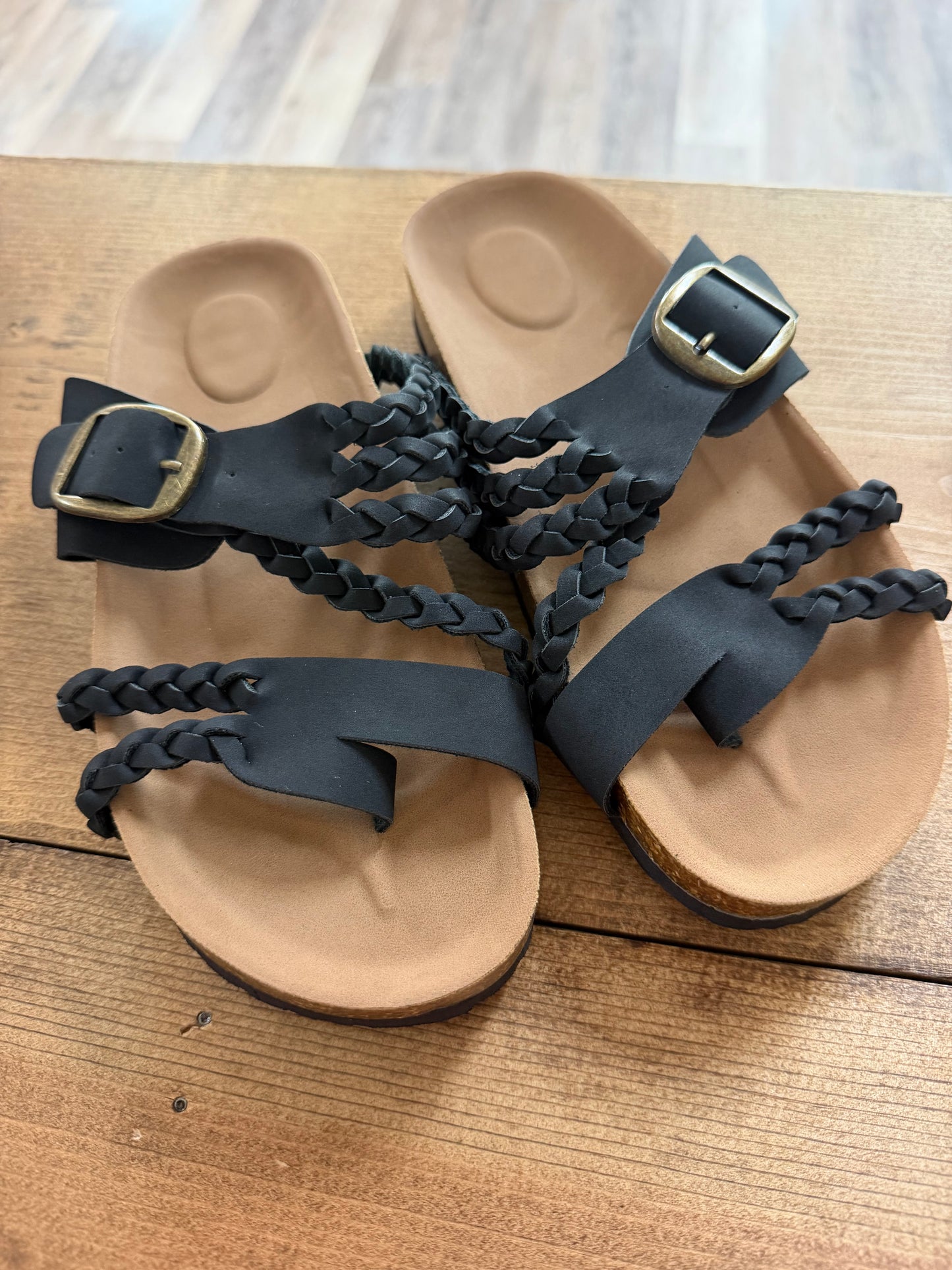Ladies Braided Sandals - Black