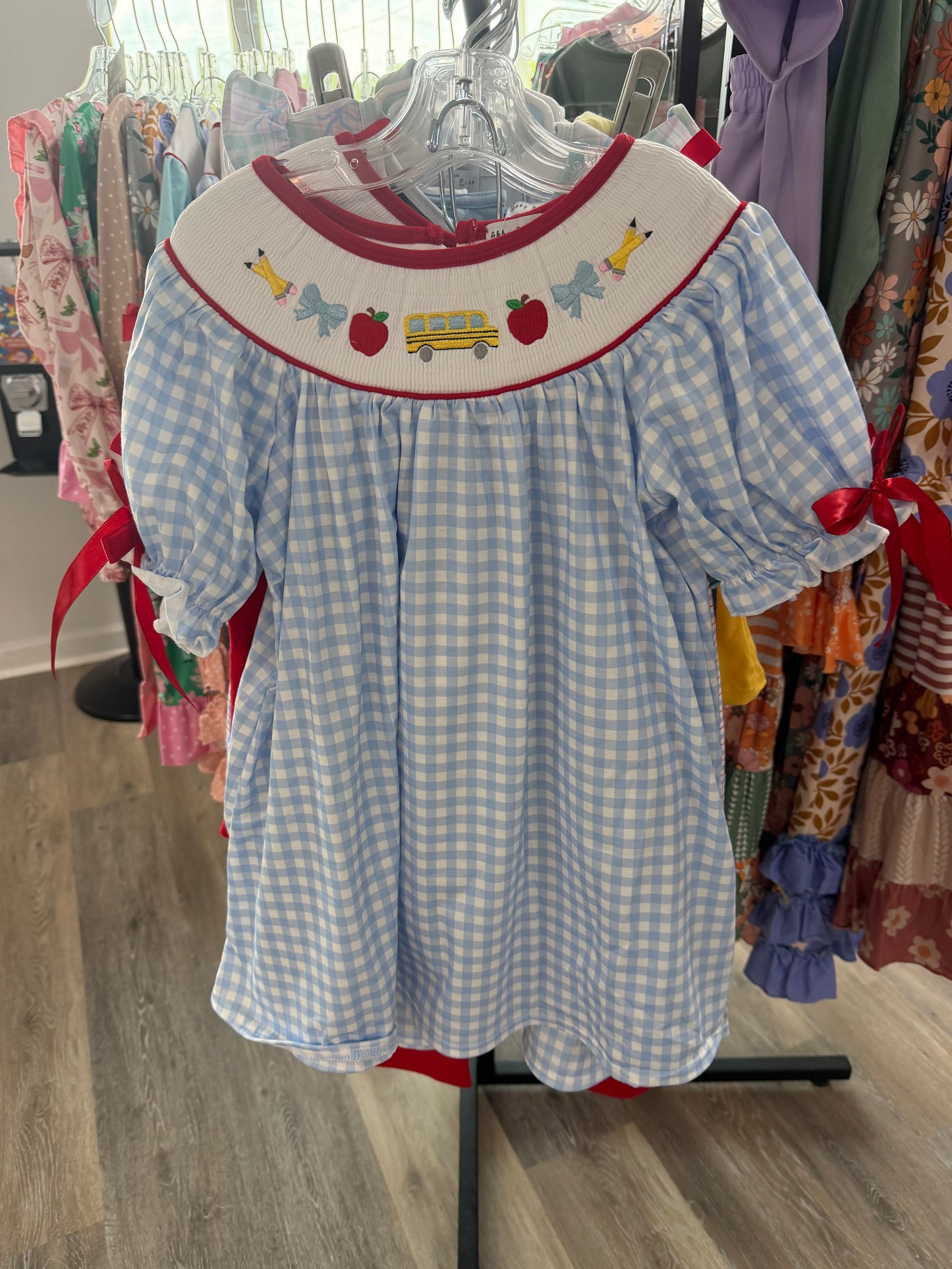 Blue Plaid School Shorts Set