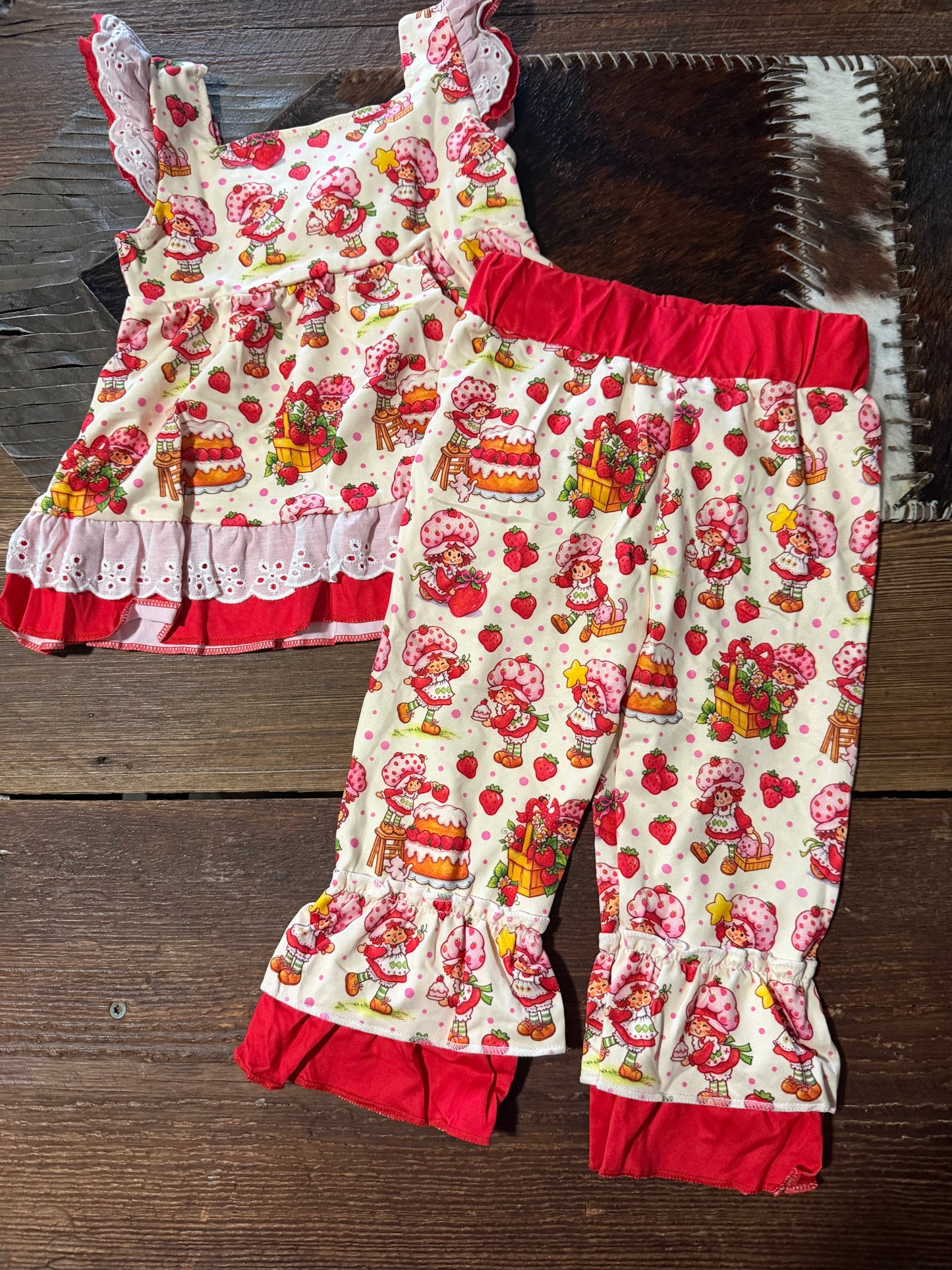 Strawberry Character Pants Set