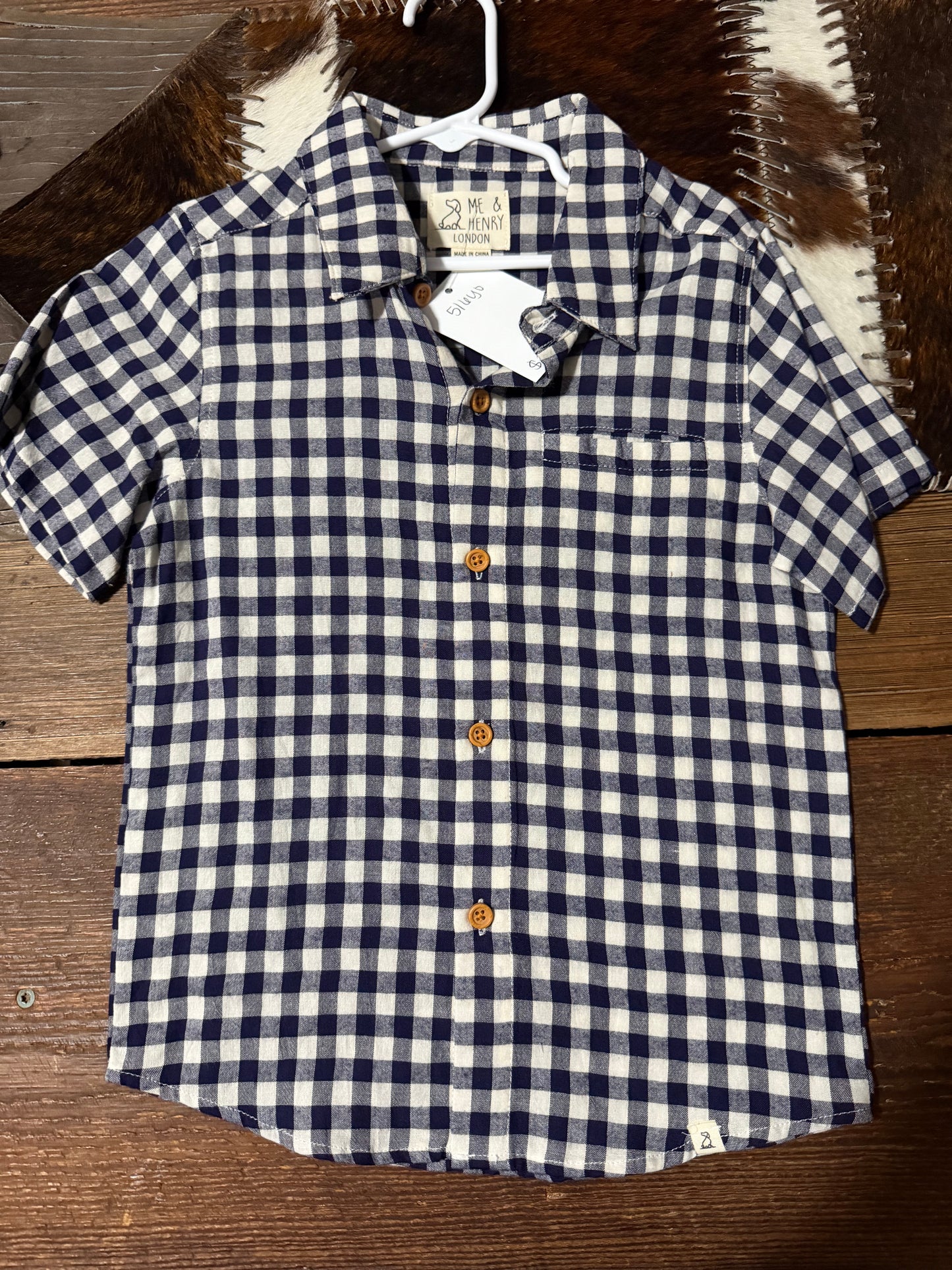 Me & Henry Navy/White Boy Shirt