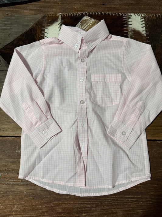 Pink/White Check Boy Collar Shirt