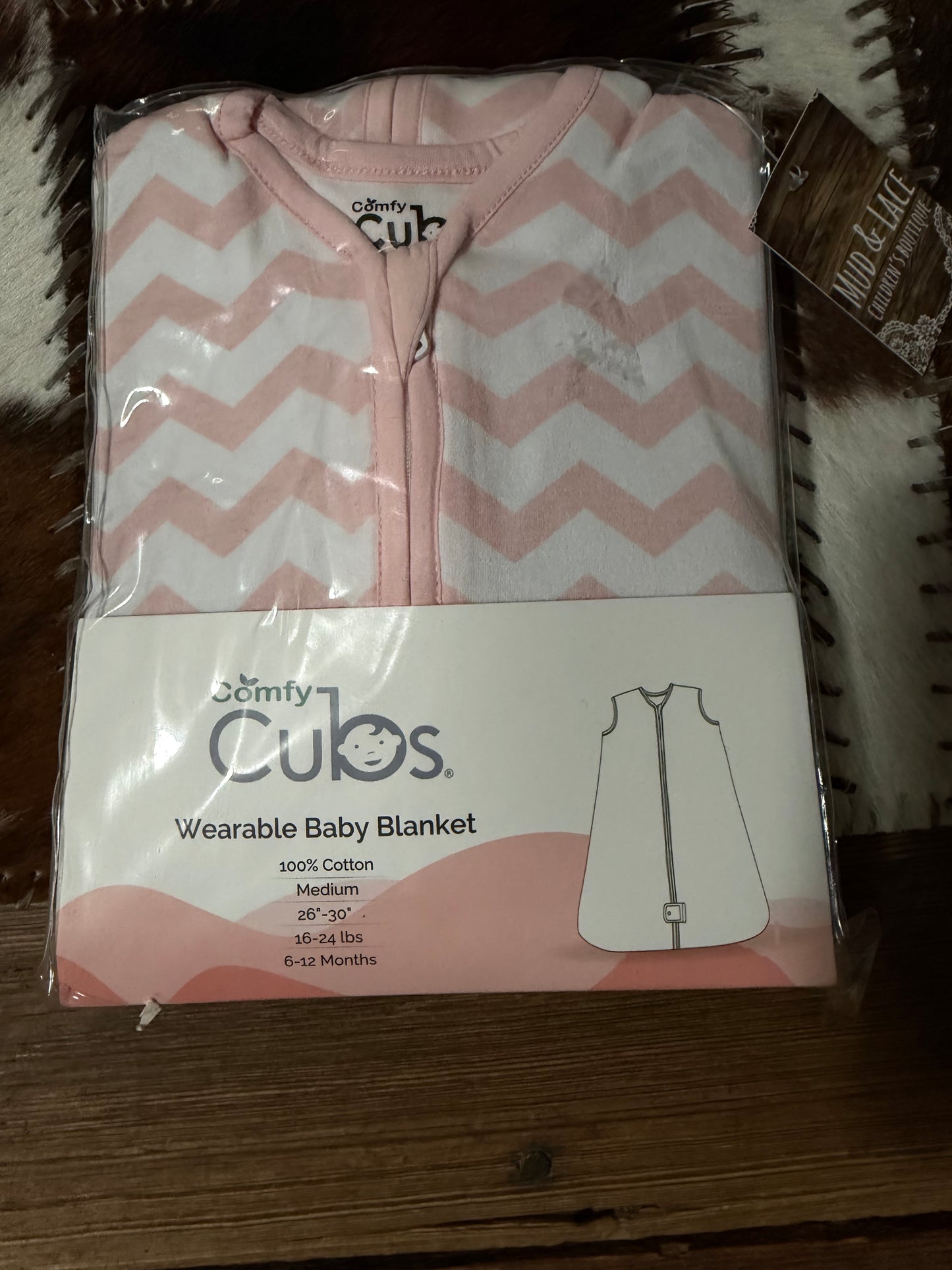 Pink/White Chevron Wearable Baby Blanket