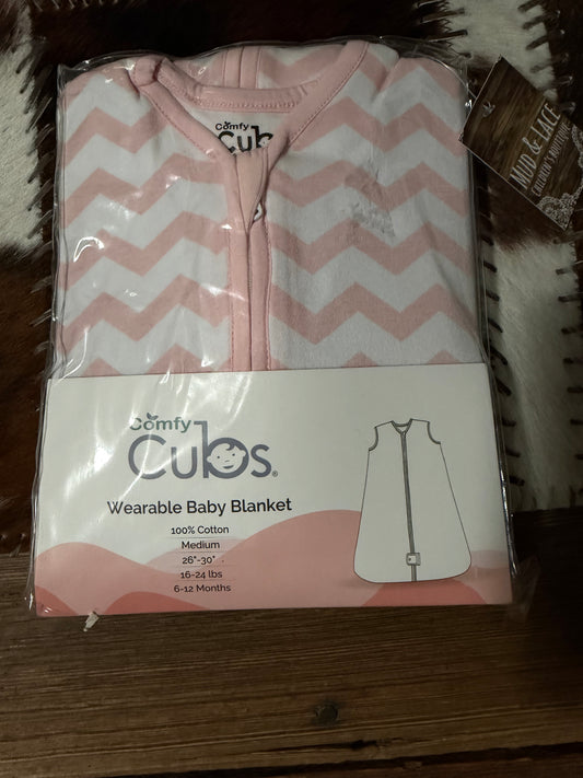Pink/White Chevron Wearable Baby Blanket
