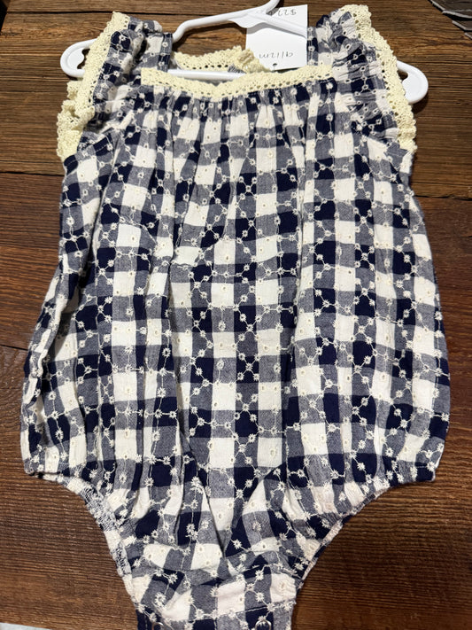 Navy/Cream Vignette Lace Bubble
