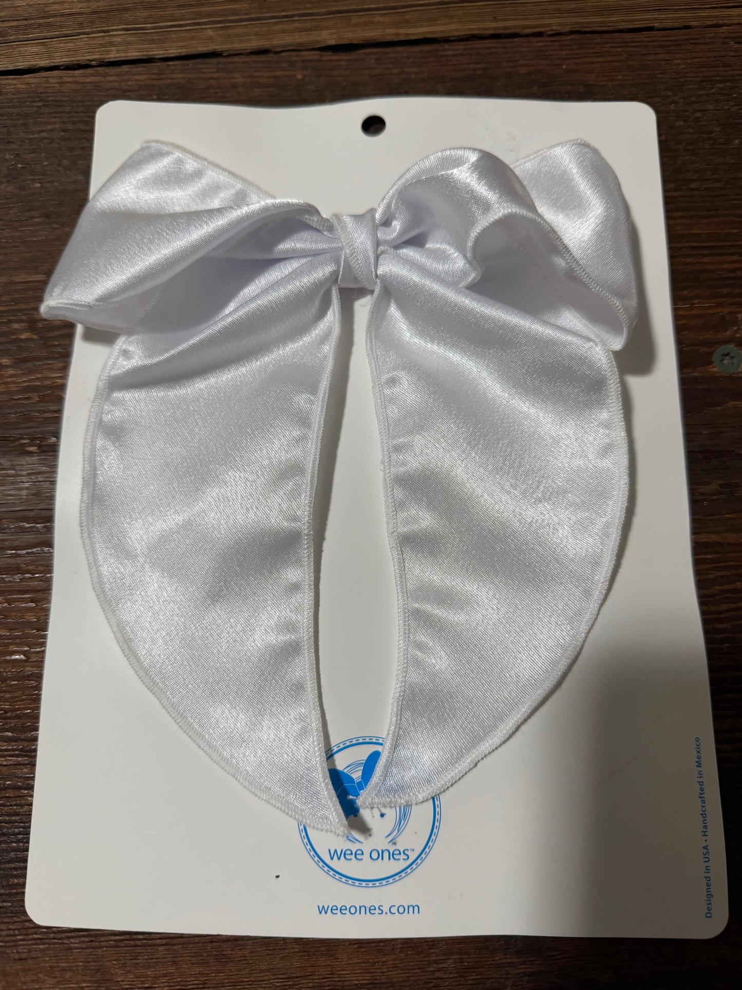 White Silk Dangle Wee Ones Bows