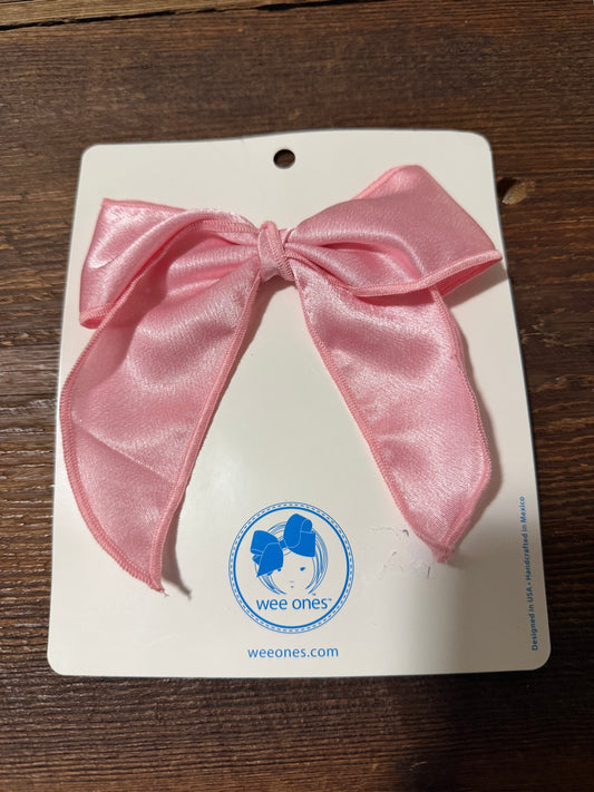 Pink Silk Dangle Wee Ones Bows