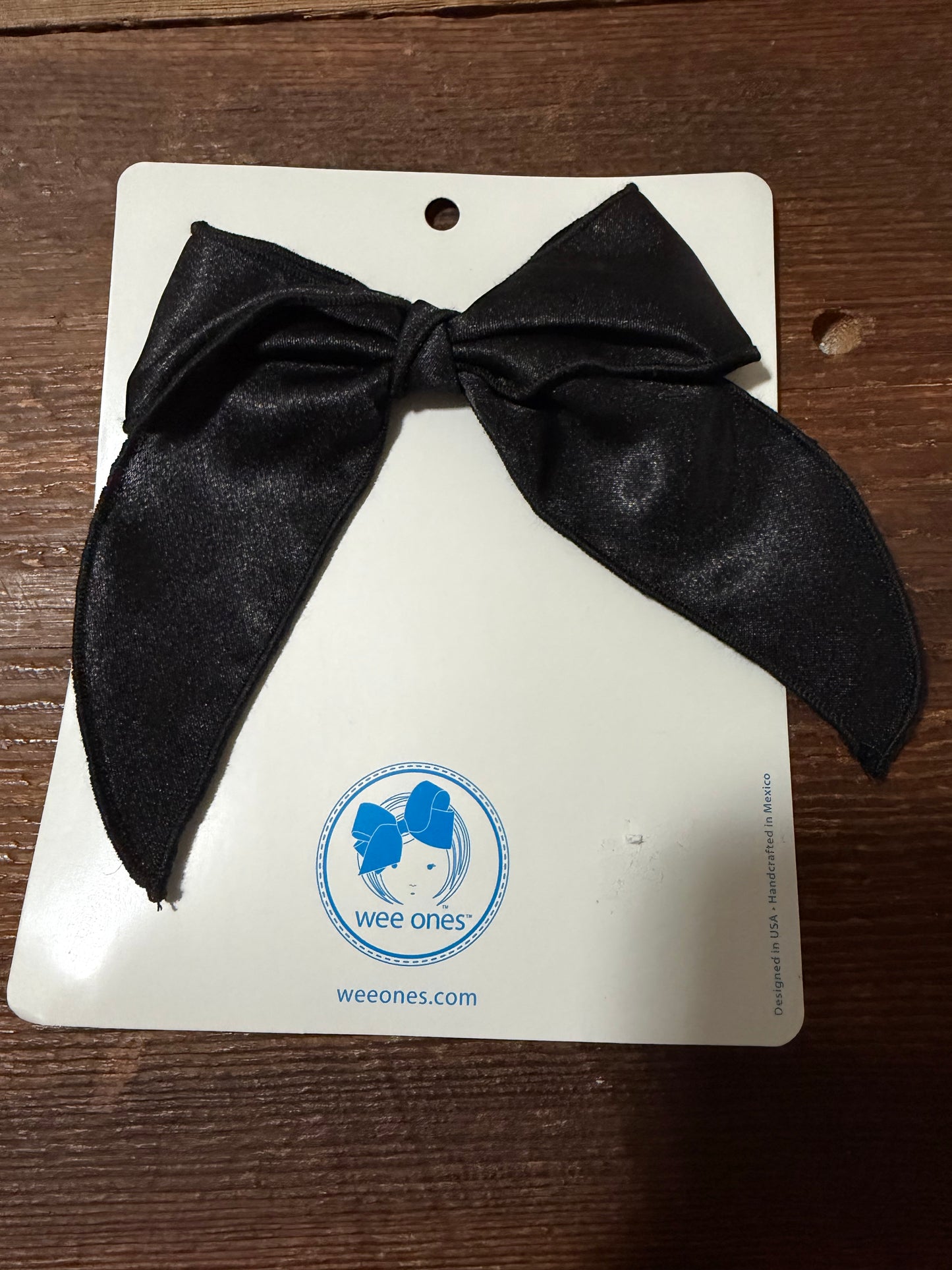 Black Silk Dangle Wee Ones Bow
