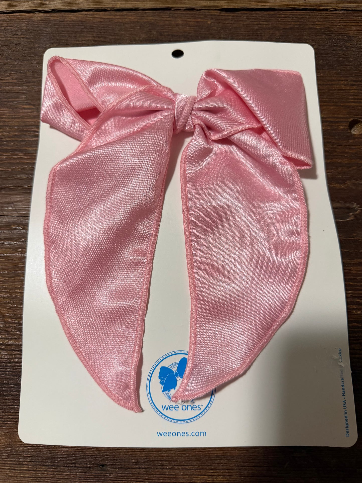 Pink Silk Dangle Wee Ones Bow
