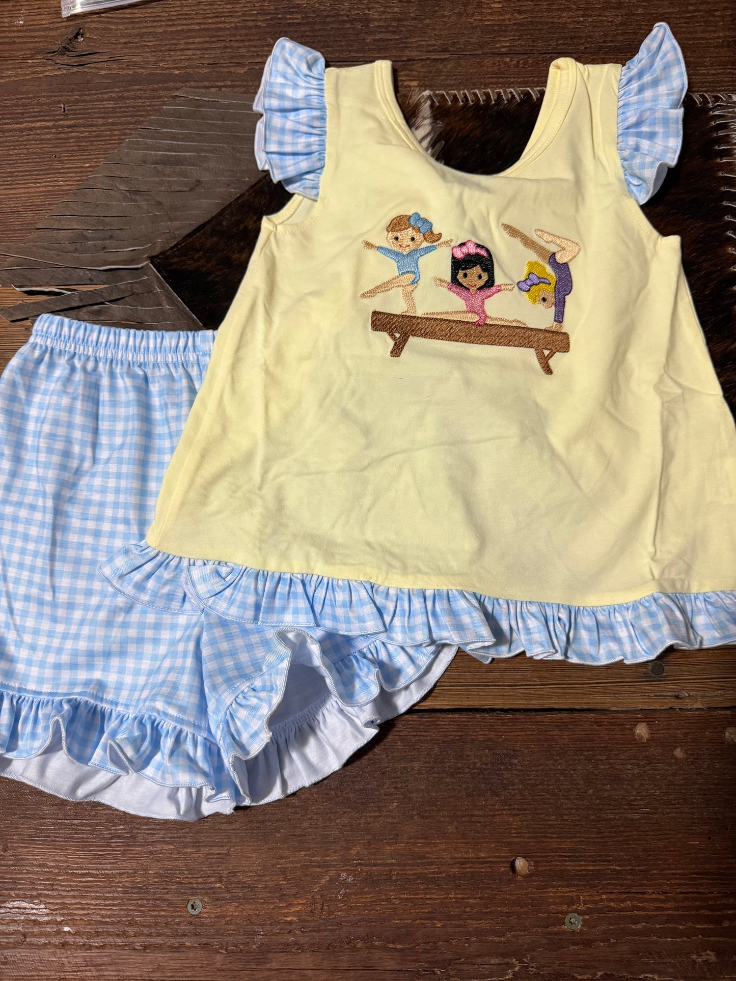 Yellow Gym Shorts Set