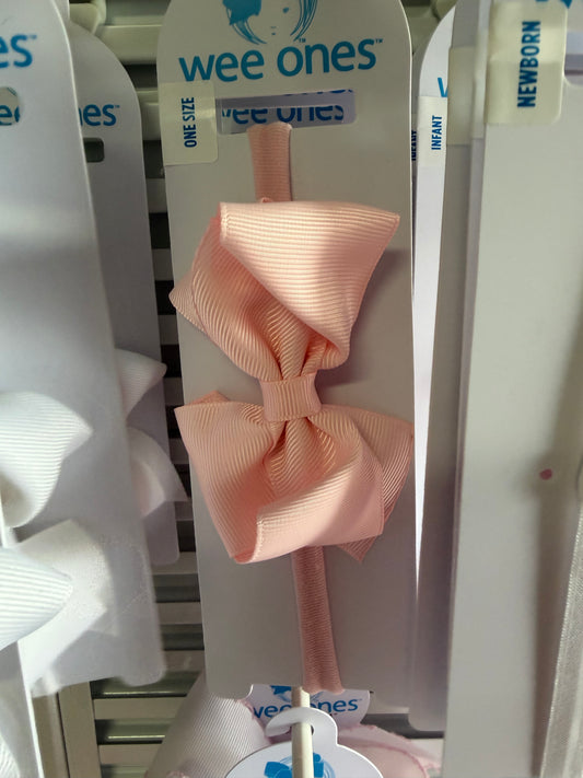 Baby Wee Ones X-Small Light Pink Headband Bow
