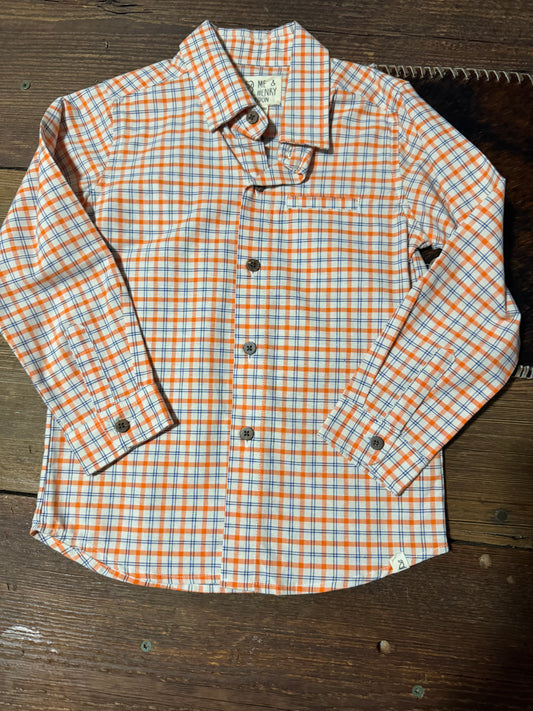 Orange Plaid Me & Henry Shirt