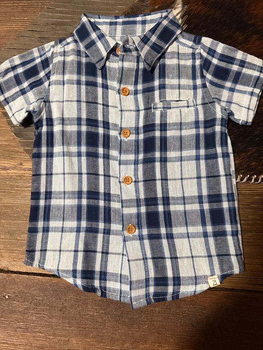 Blue Plaid Me & Henry Shirt