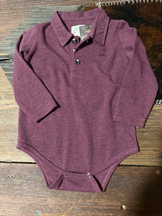 Burgundy Me & Henry Onesie