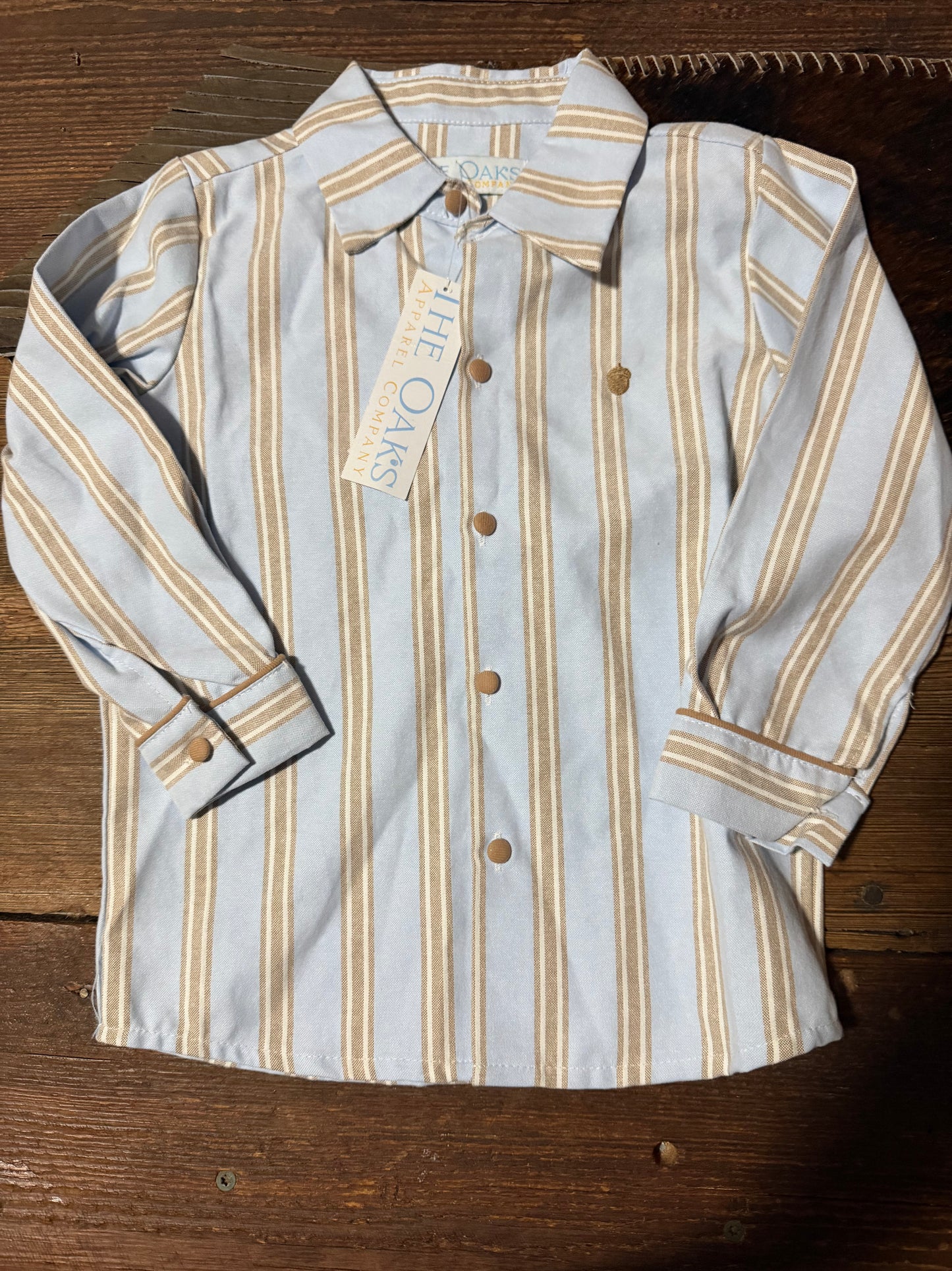 The Oaks Blue/Tan Stripe Shirt