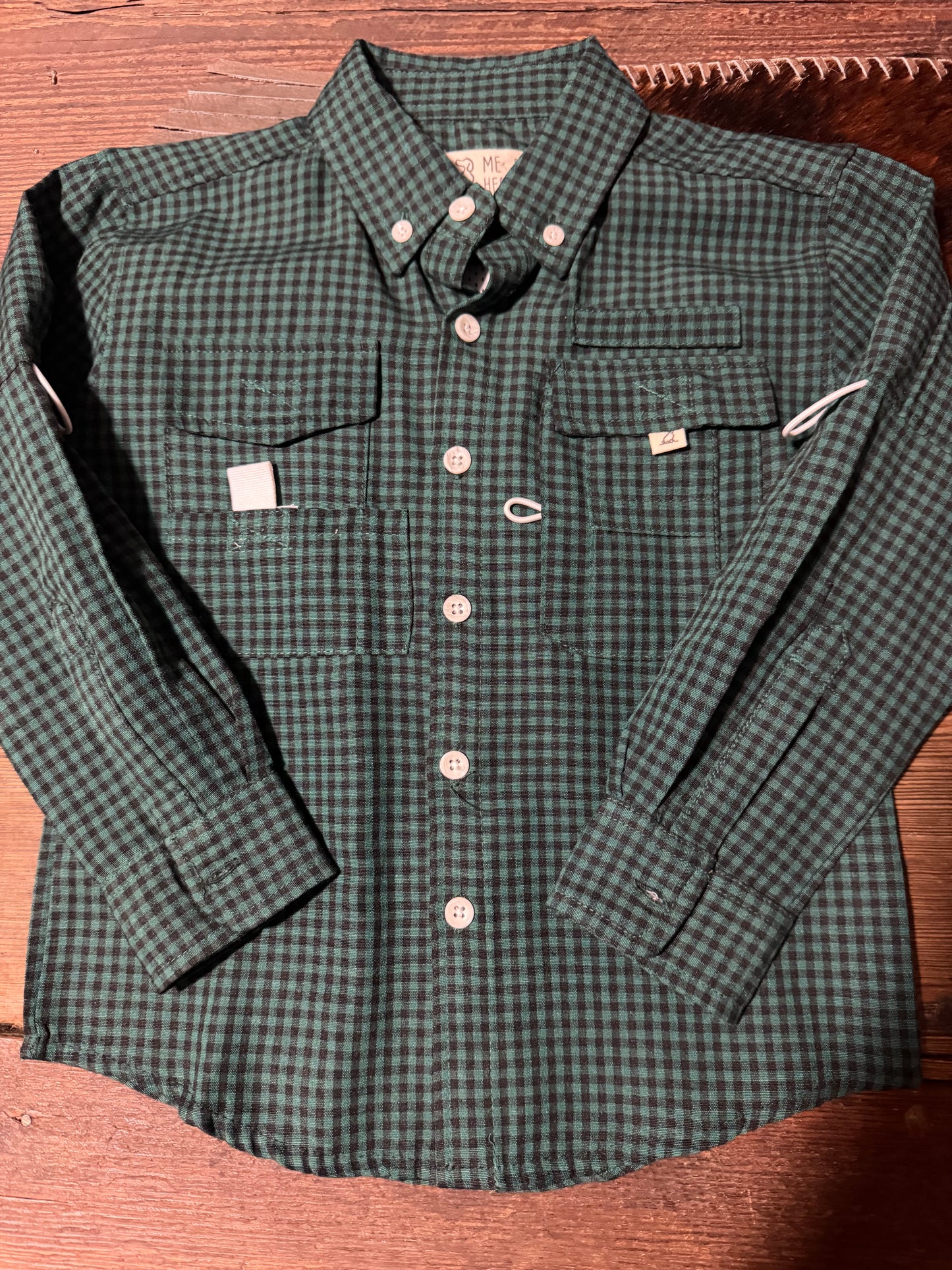 Green Check Fishing Style Me & Henry Shirt