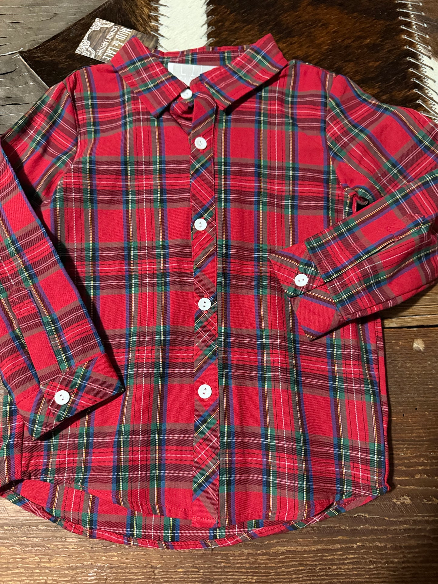 Lil’ Cactus Red Plaid Shirt