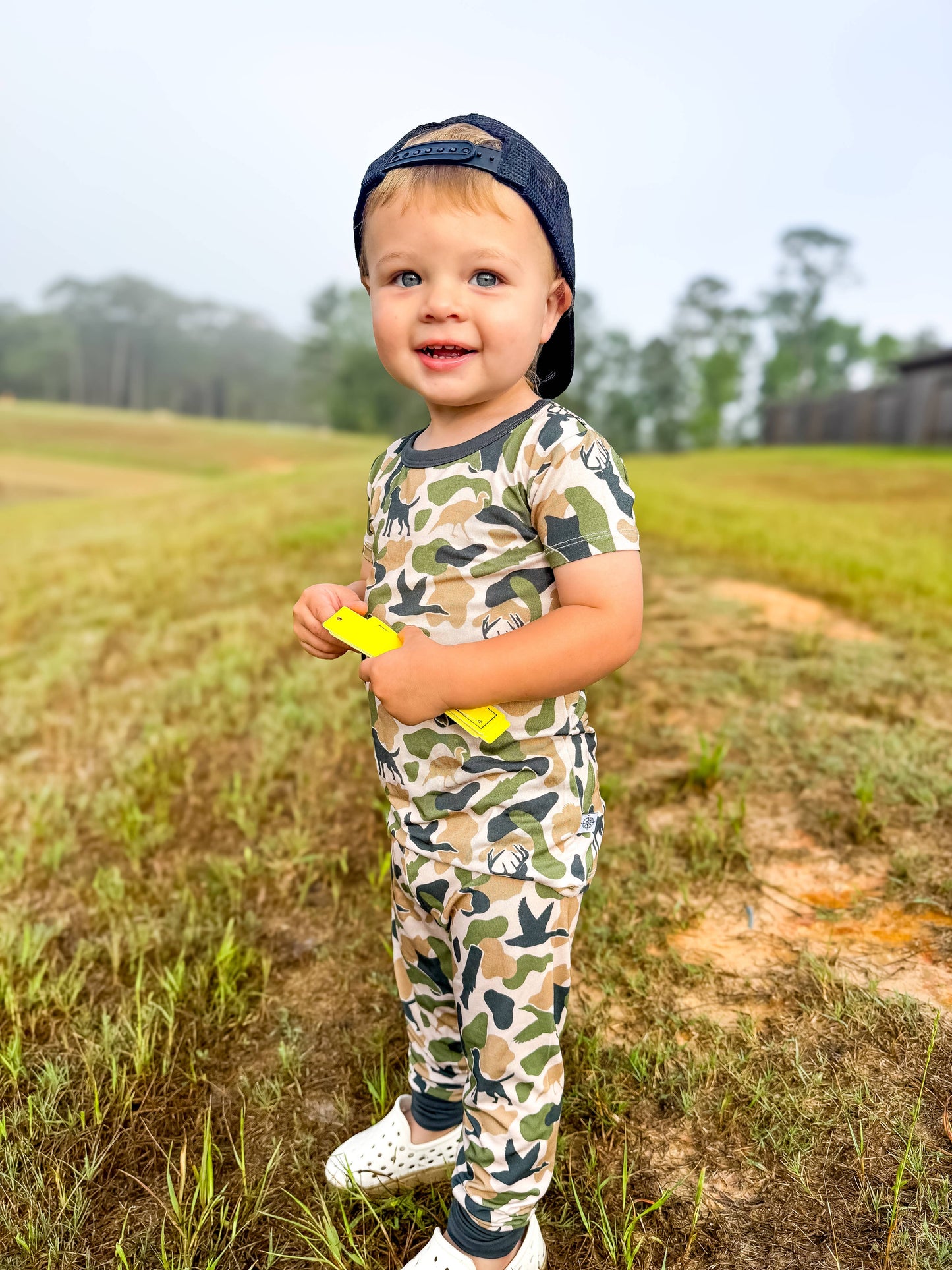 Camo / bamboo pajamas / kids lounge set / boys clothing