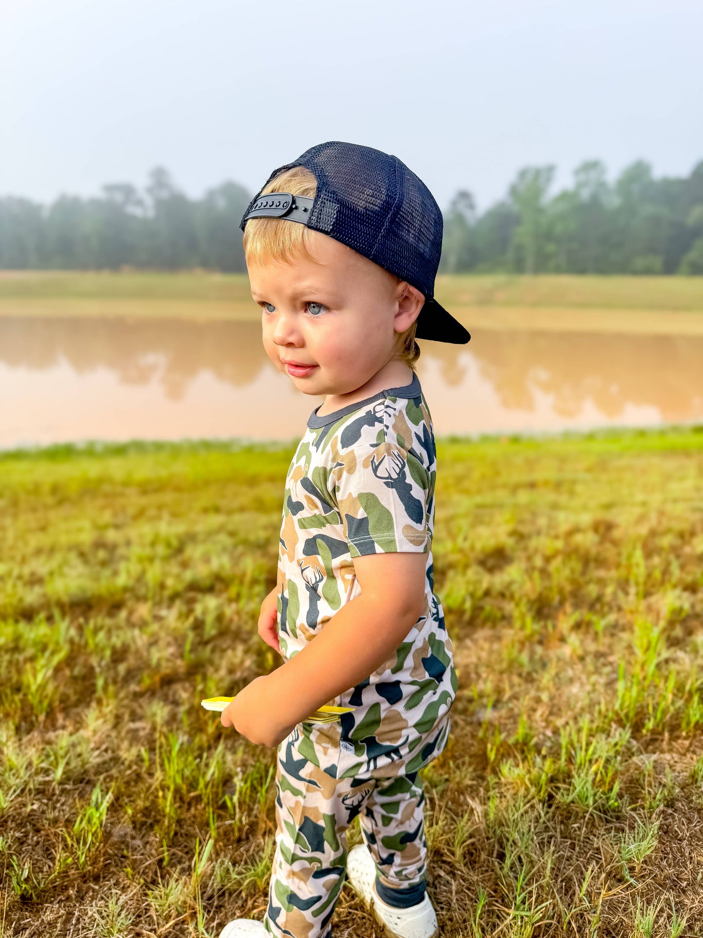 Camo / bamboo pajamas / kids lounge set / boys clothing