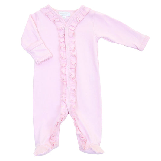 Magnolia Baby Solid Pink Ruffle Zippy